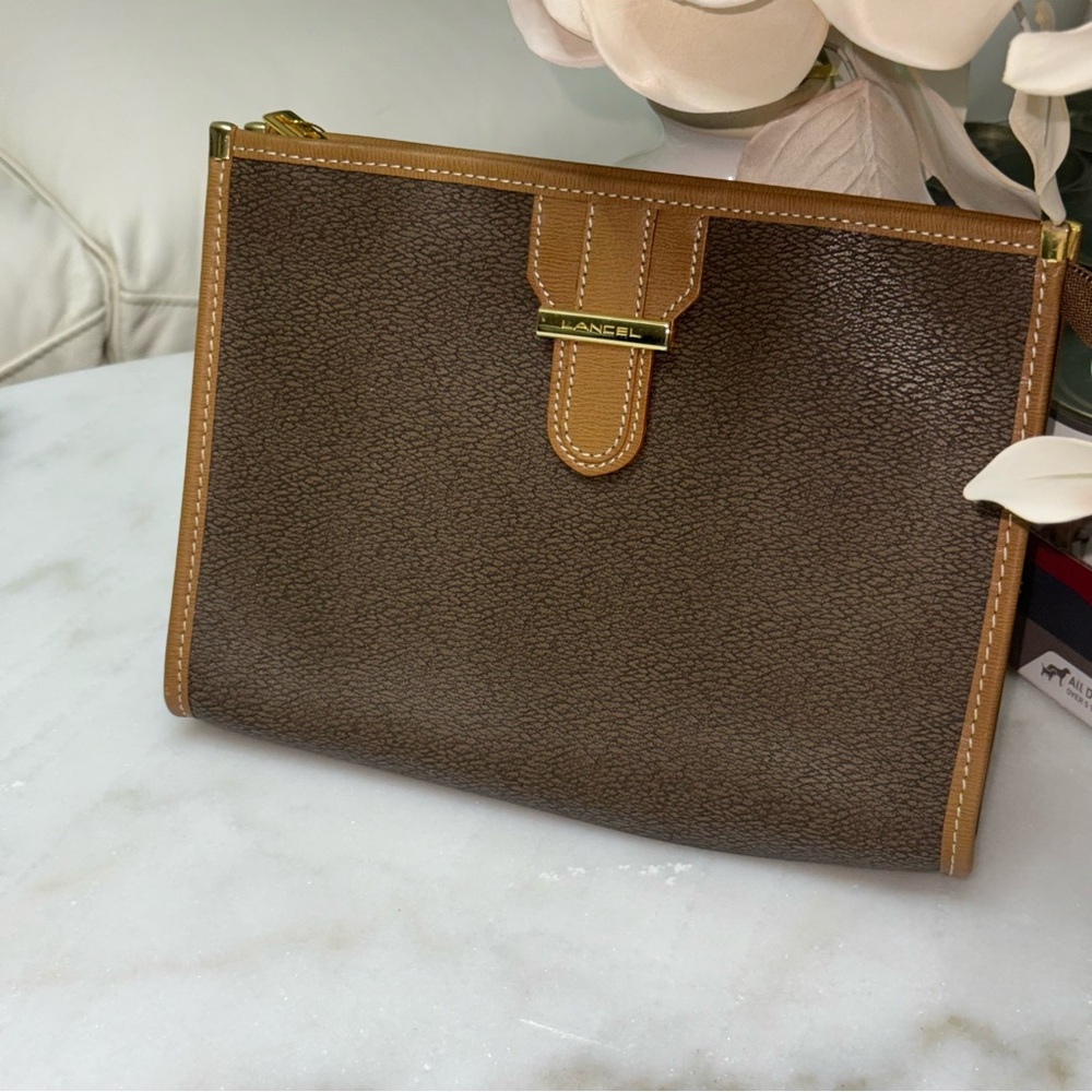 Lancel Brown Leather Clutch